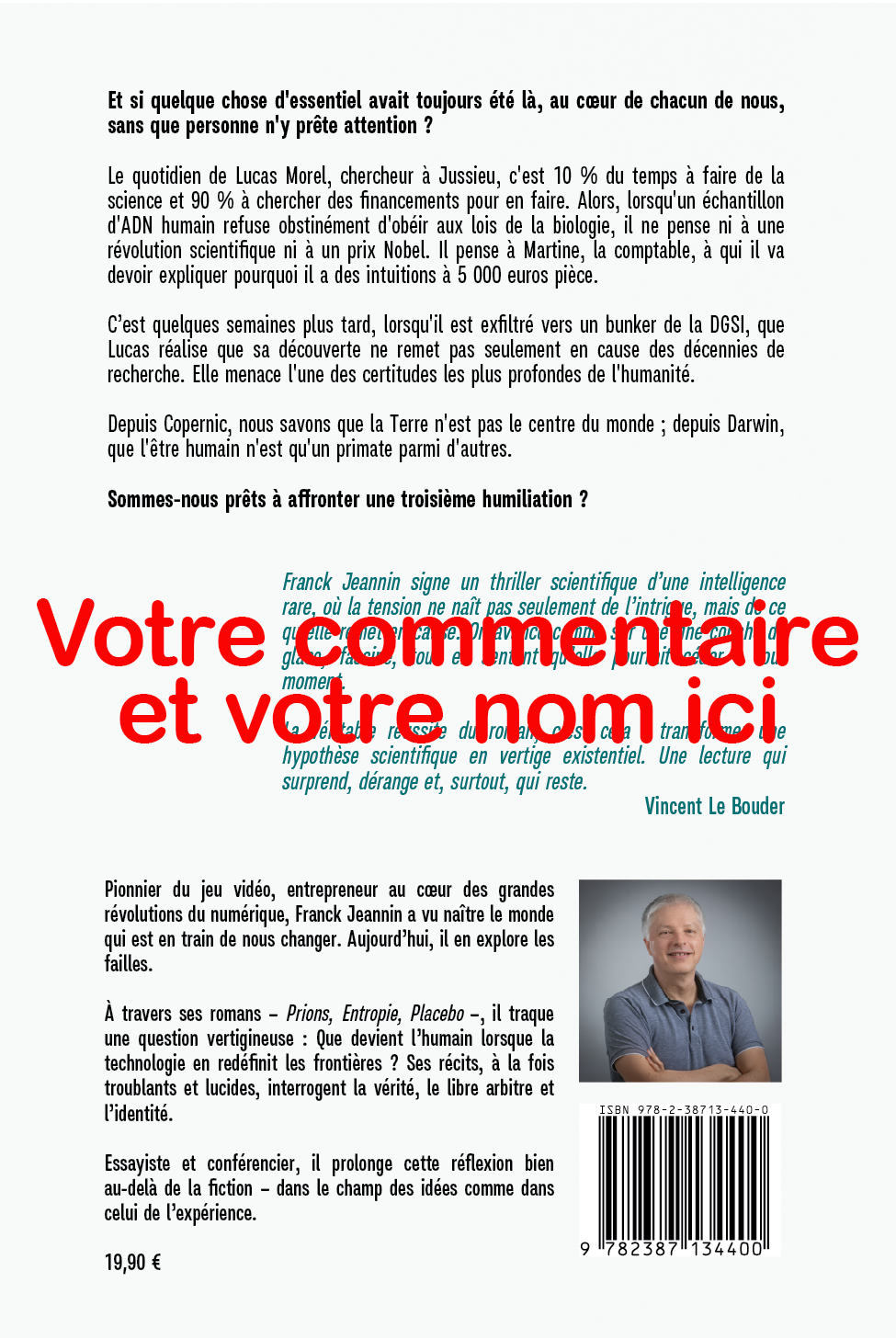 Quatrième de couverture du roman Entropie